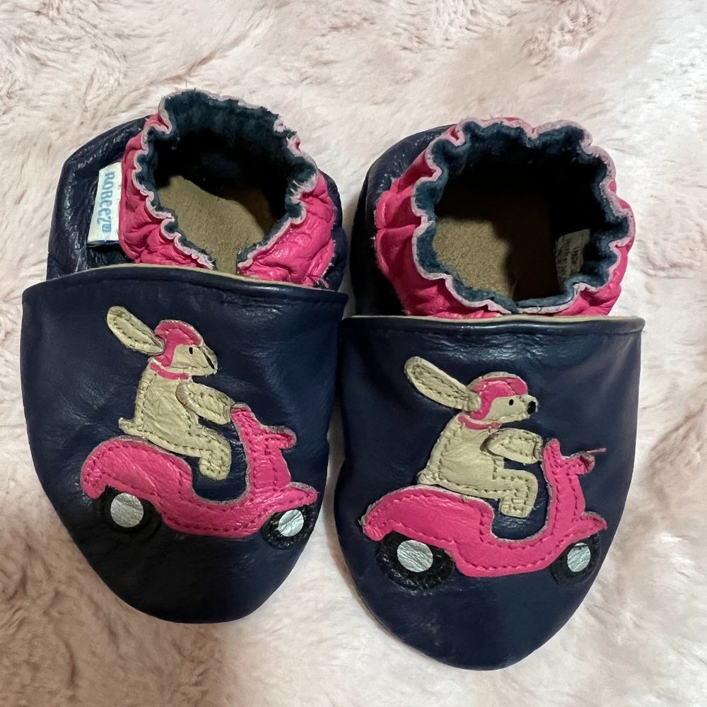 Robeez Scooter Dog Blue Baby Shoes 6-12 Months